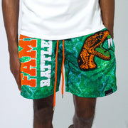 Varsity printed mesh shorts