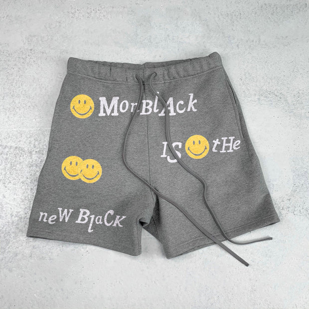 Street style retro print casual shorts