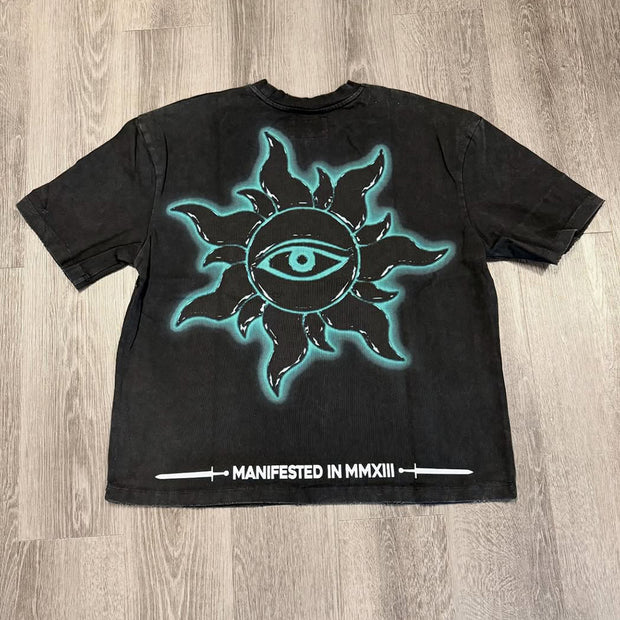 Godspeed Skull Sun Print Short Sleeve T-Shirt