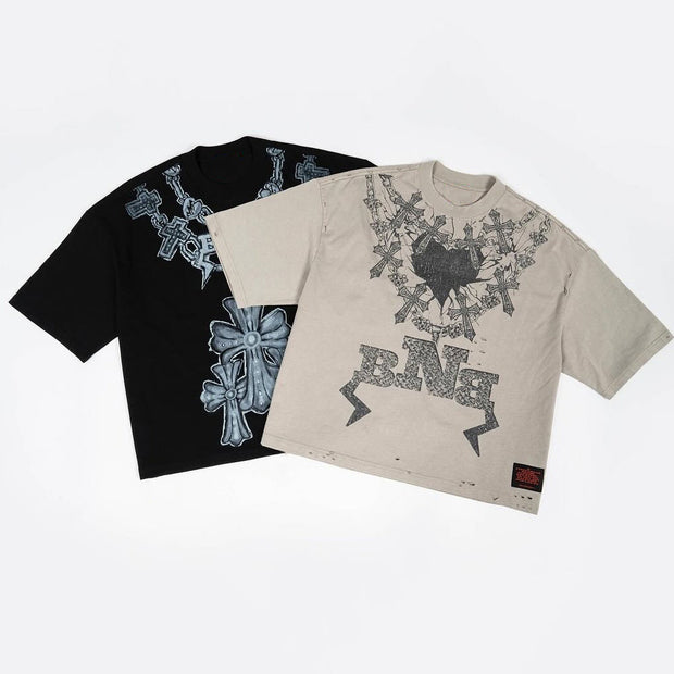 Necklace Print Casual Street T-shirt