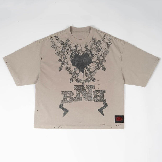 Necklace Print Casual Street T-shirt