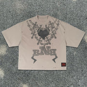 Necklace Print Casual Street T-shirt