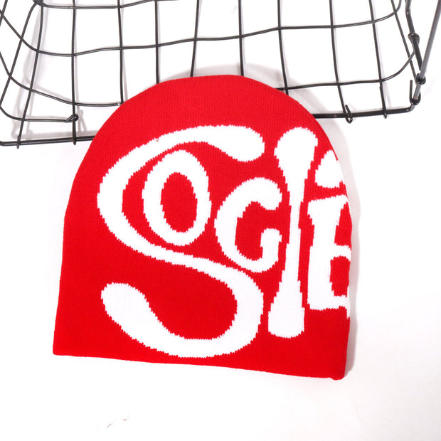 Personalized all-match SOG letter jacquard knitted hat