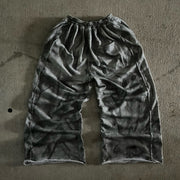 Vintage distressed print casual trousers