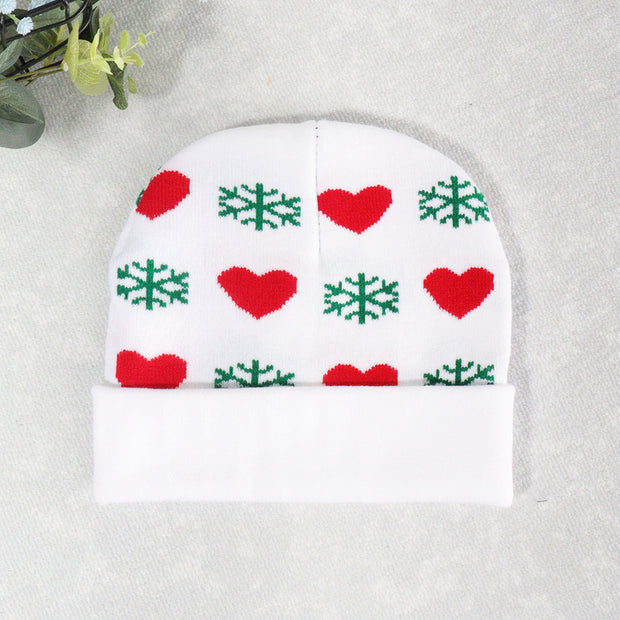 Jacquard Snowflake Heart Christmas Warm Beanie