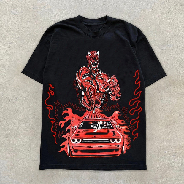 Personalized Street Style Fashion Round Neck Short Sleeve T-Shirt