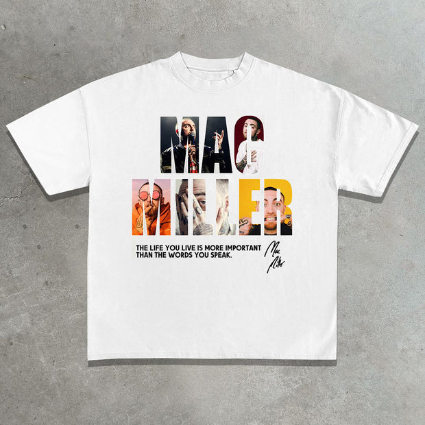 Rap print T shirt