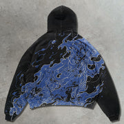 Flame Skull Casual Street Heavyweight Hoodie