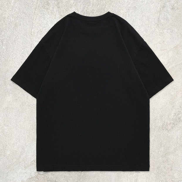 Deformation Graphic Solid Color Tee
