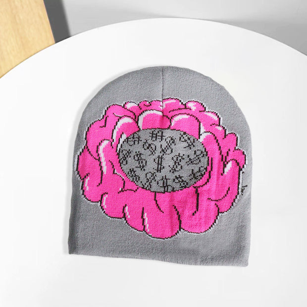 Trendy printed street warm pattern multi-color couple hat
