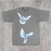 Tide brand print casual retro street short-sleeved T-shirt