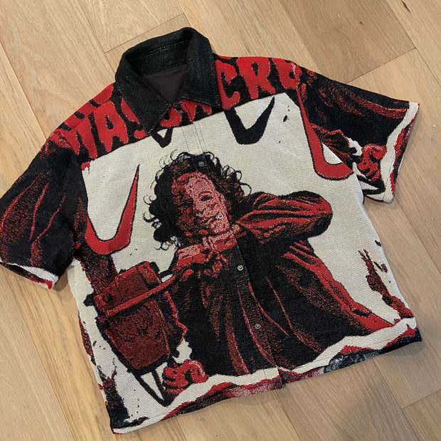 Vintage Horror Movie Tapestry Shirt Jacket