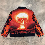 Nuketown Skull Print Zipped Jacket