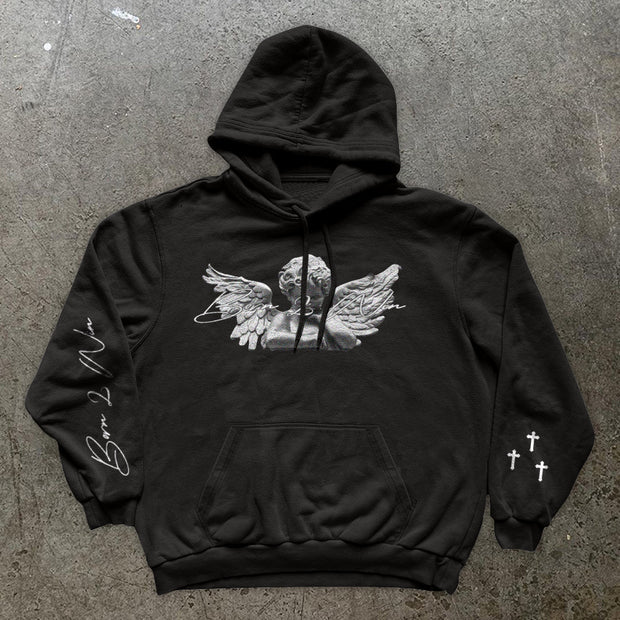 Retro Angel Tide Street Long Sleeve Hoodie