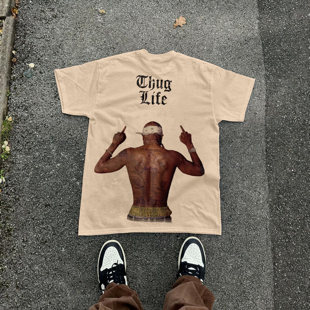 Street Style Hip-Hop Singer Print T-Shirt