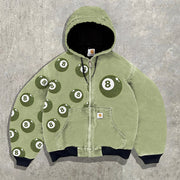 Street Retro 8 Ball Zipper Jacket