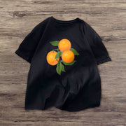 Orange Fashion Print Loose Street T-shirt