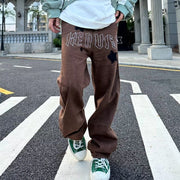 Trendy brand hip-hop loose straight washed trousers and jeans