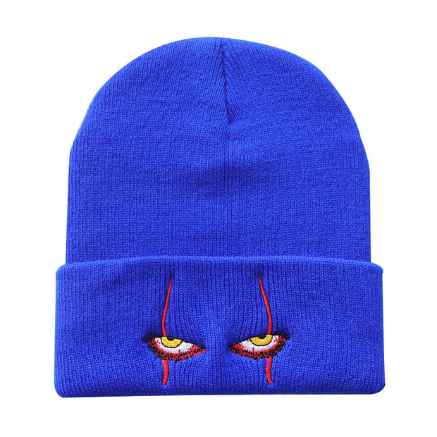 Pennywise scary eyes horror clown eyes knitted warm hip-hop hat