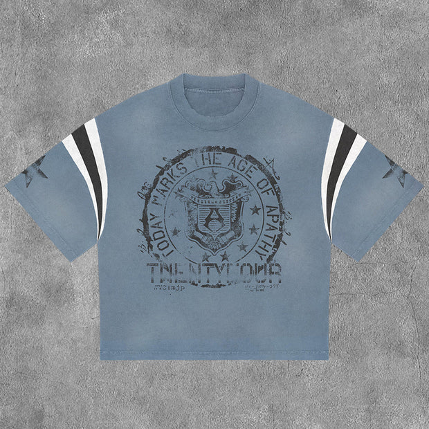 Personalized Contrasting Color Print Short Sleeve T-Shirt