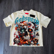 Skull graphic print T-shirt