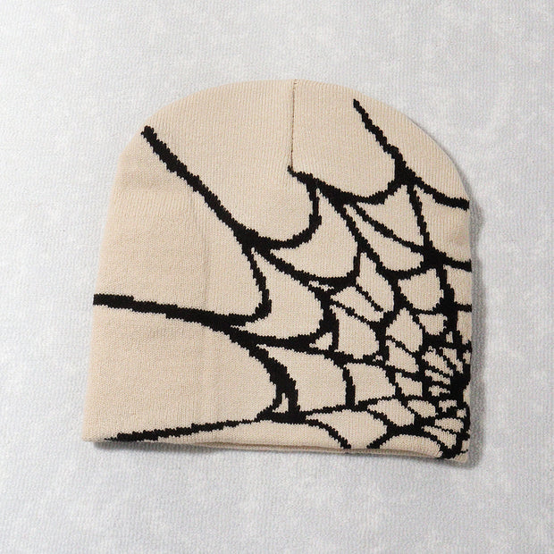 Spider web Y2K jacquard hat for men and women
