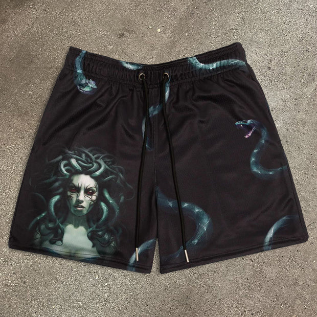Tide brand retro print mesh shorts