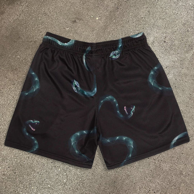 Tide brand retro print mesh shorts
