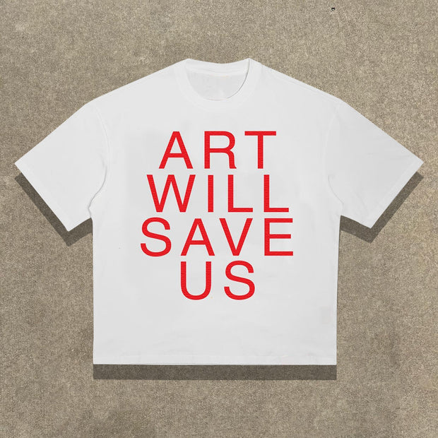 American casual street print T-shirt