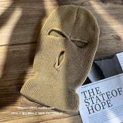 Autumn and winter warm hood solid color personality funny knitted woolen hat