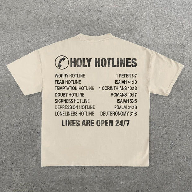 Holy Hotlines Print Short Sleeve T-shirt