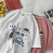 Short-sleeved T-shirt with graffiti design