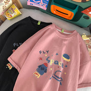 Short-sleeved T-shirt with graffiti design