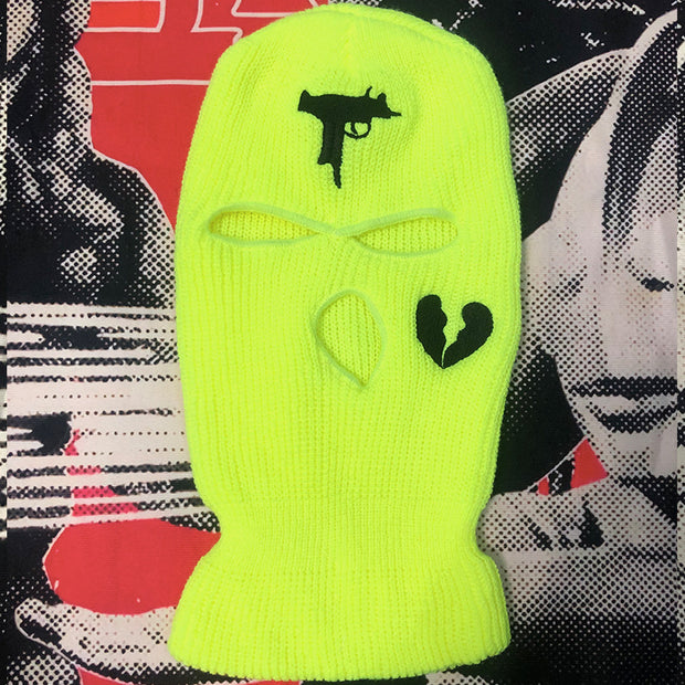 Broken heart street three-hole cap ski mask hat