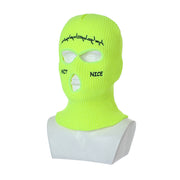 Embroidered Ski Three Hole Knit Hat Ski Warm Ear Guard Head Cover