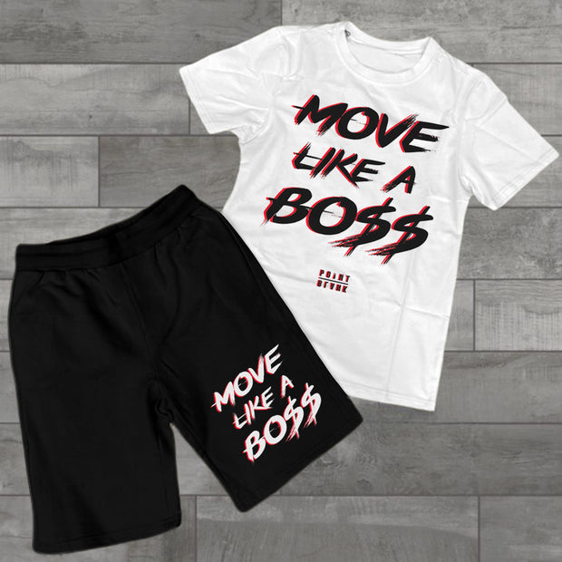Slogan Graphic Short Sleeve Two Piece Set