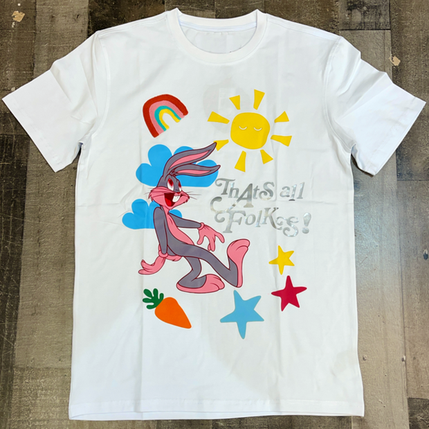 Fashion personality rabbit print round neck T-shirt