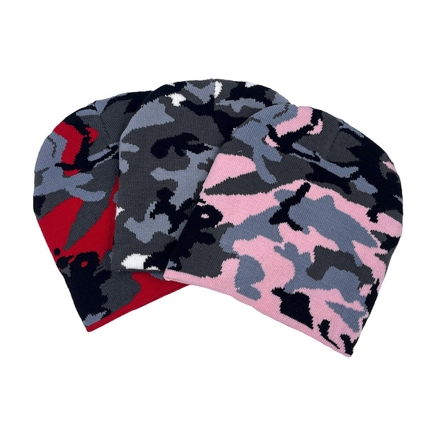 Pullover camouflage jacquard knitted hat warm hat