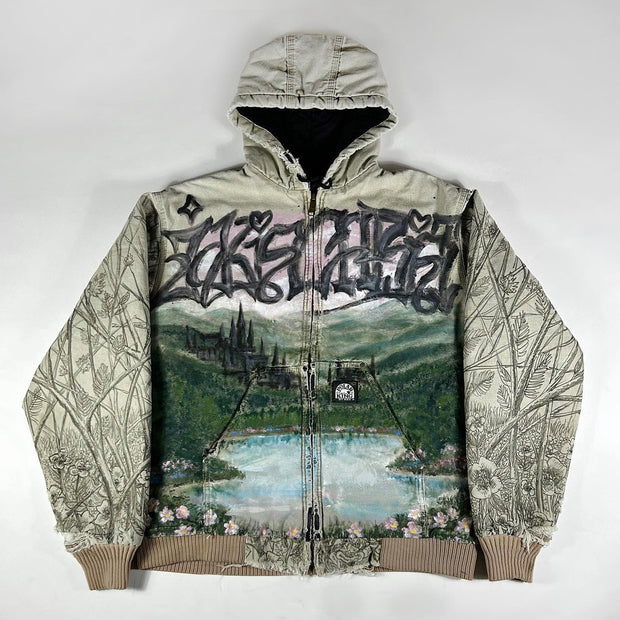 Valley Pattern Fleece Work Jacket