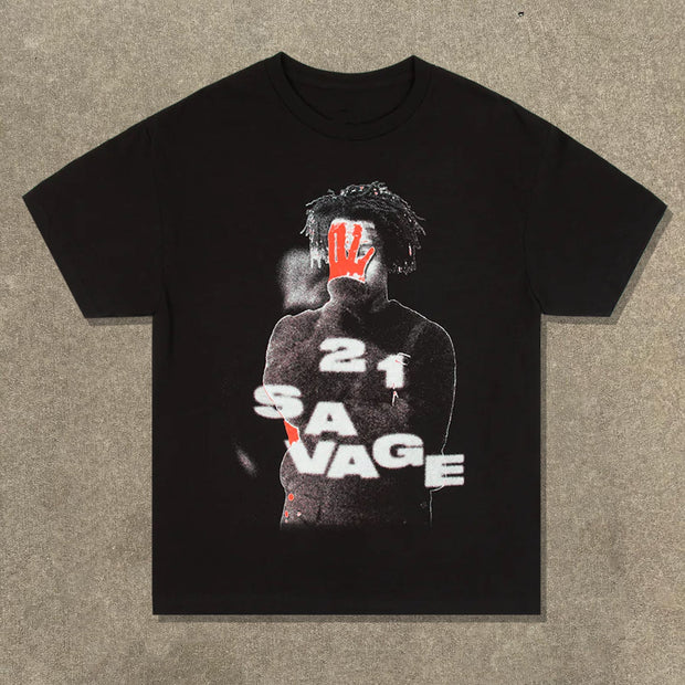 Savage holy sword printed T-shirt