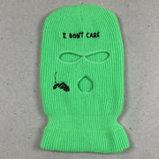 Embroidered knitted thermal beanie ski three-hole cap