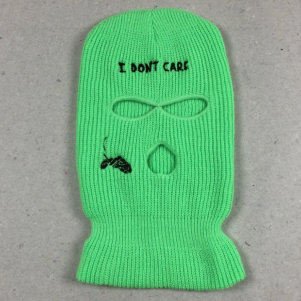 Embroidered knitted thermal beanie ski three-hole cap