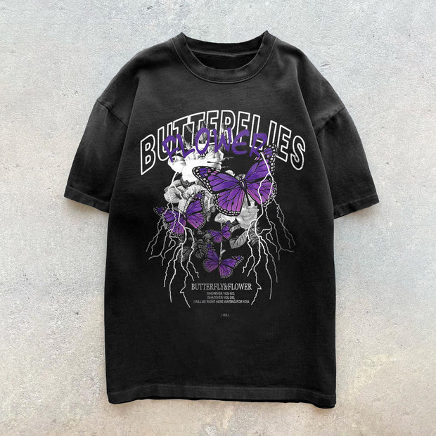 Butterfly Art Casual Street T-Shirt