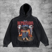 Casual retro frustrated hoodie