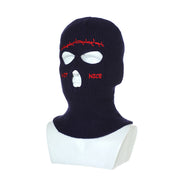 Embroidered Ski Three Hole Knit Hat Ski Warm Ear Guard Head Cover