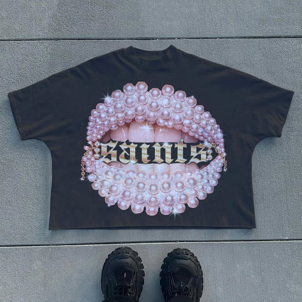 Pink Pearl Saint Casual Street Vintage T-shirt