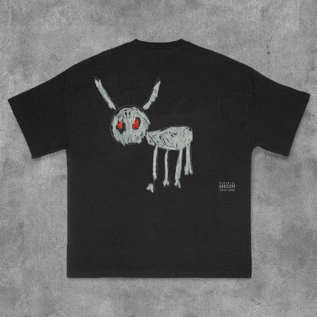 For All the Dogs Print Short Sleeve T-Shirt