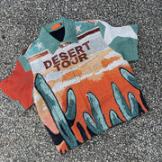 Desert Cactus Tapestry Short Sleeve Shirt