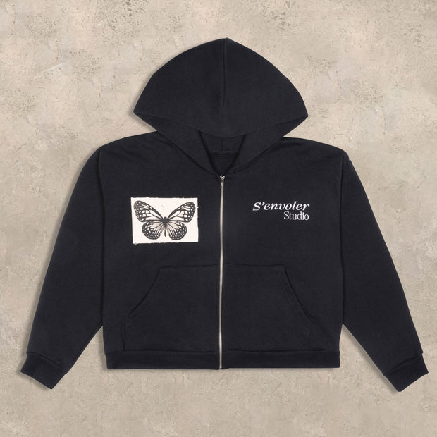 Stylish statement zipper hoodie