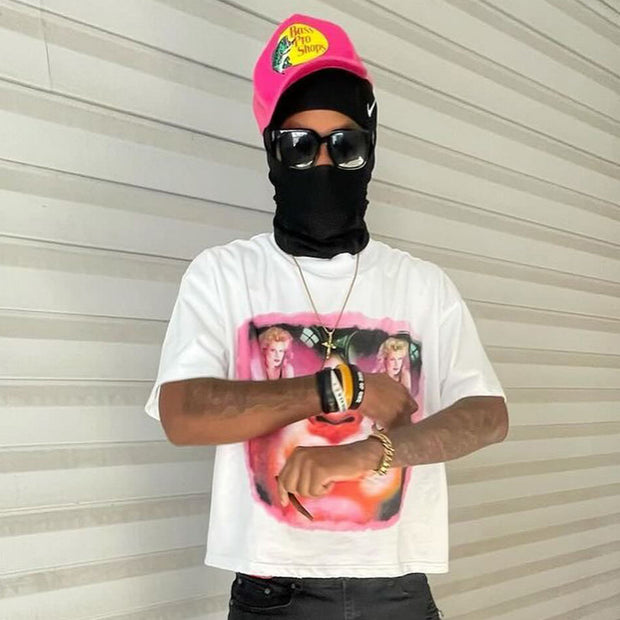 Casual street printed cotton T-shirt